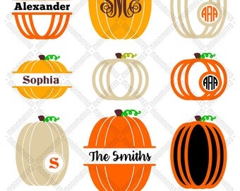 Fall Pumpkin SVG Cut Files - Monogram Frames for Vinyl Cutters, Screen Printing, Silhouette, Die Cut Machines, & More