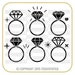 Download Diamond Wedding Ring SVG Cut Files Monogram Frames for Vinyl