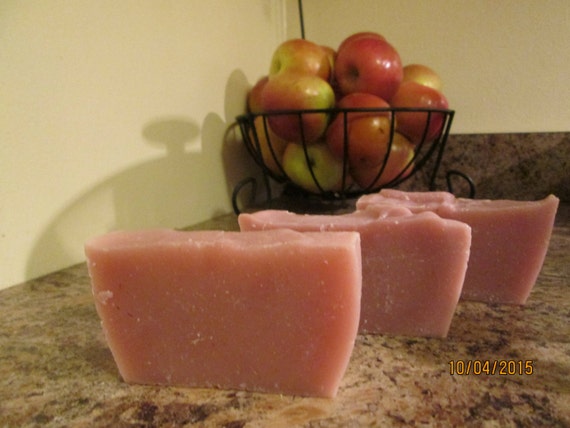 Pink Sweet Apple Cold Process Handmade Soap-All Natural-Gift for her