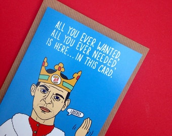 Depeche Mode Dave Gahan Inspired Greetings Card From Full Colour Original Illustration Pun Funny 80s Musician Pop Electronic Music Humour