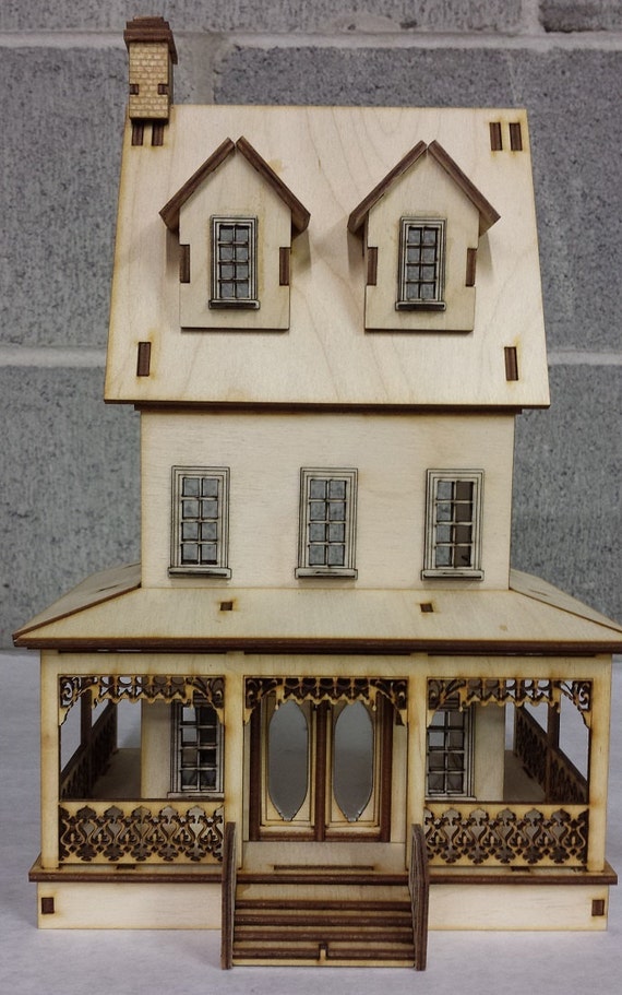 FREE SHIPPING Dollhouse kit laser cut wood Cottage