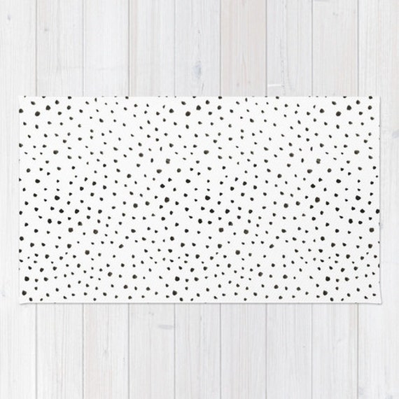 Dalmatian print area rug 2x3 rug black and white polkadot