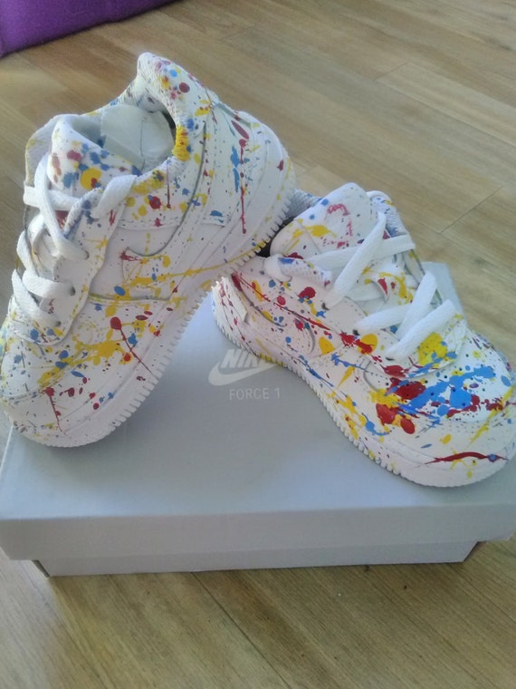 paint splatter air force ones