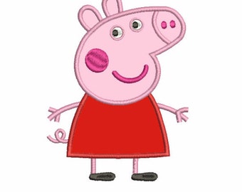 Peppa Pig Applique 4x4 5x7 - Embroidery Machine Design