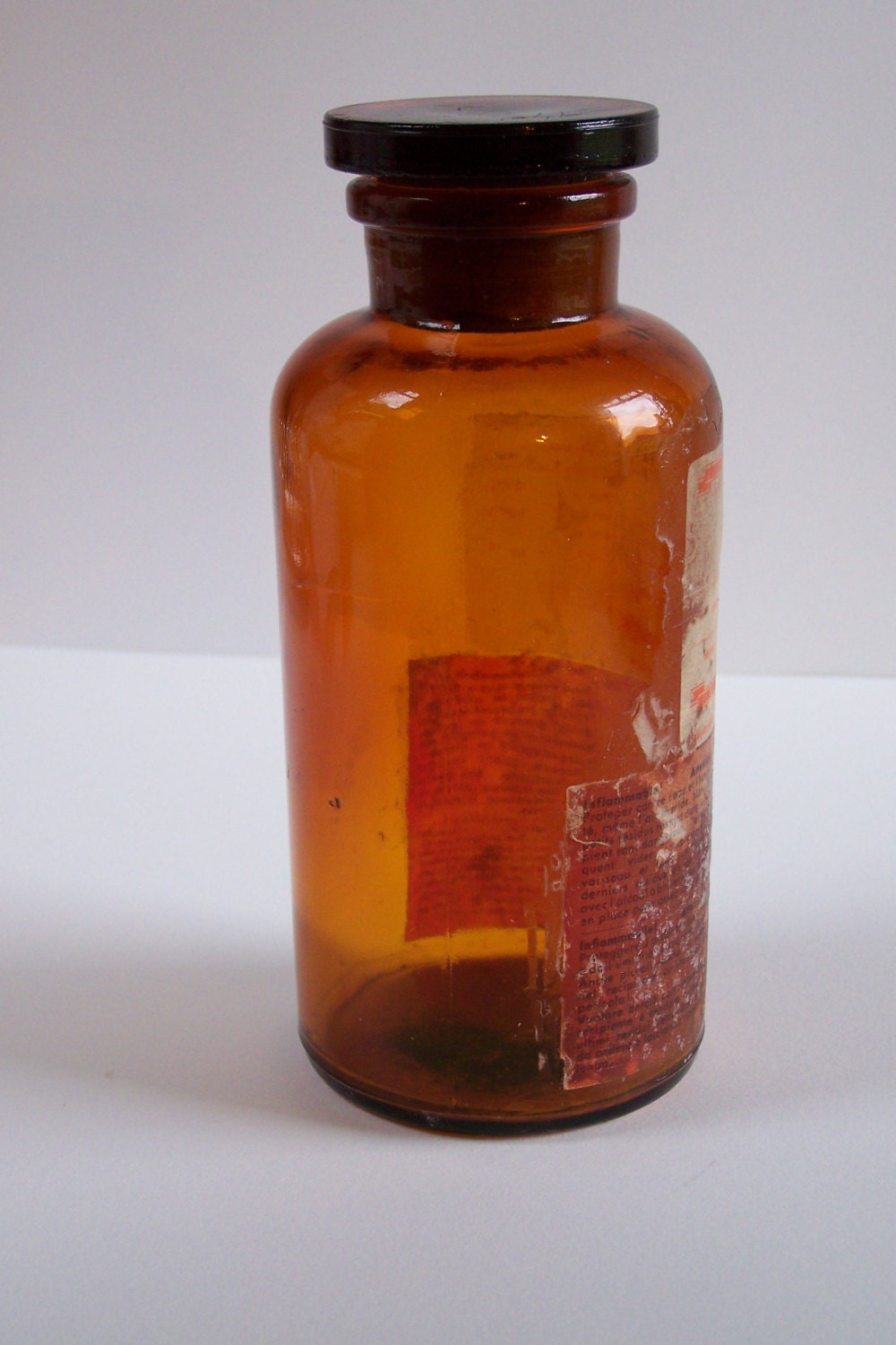 Large amber glass medical bottle Apothecary bottle, medicine bottle Haute Juice
