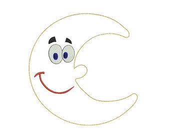 Moon Softie In The Hoop Embroidery Design INSTANT DOWNLOAD 8x8