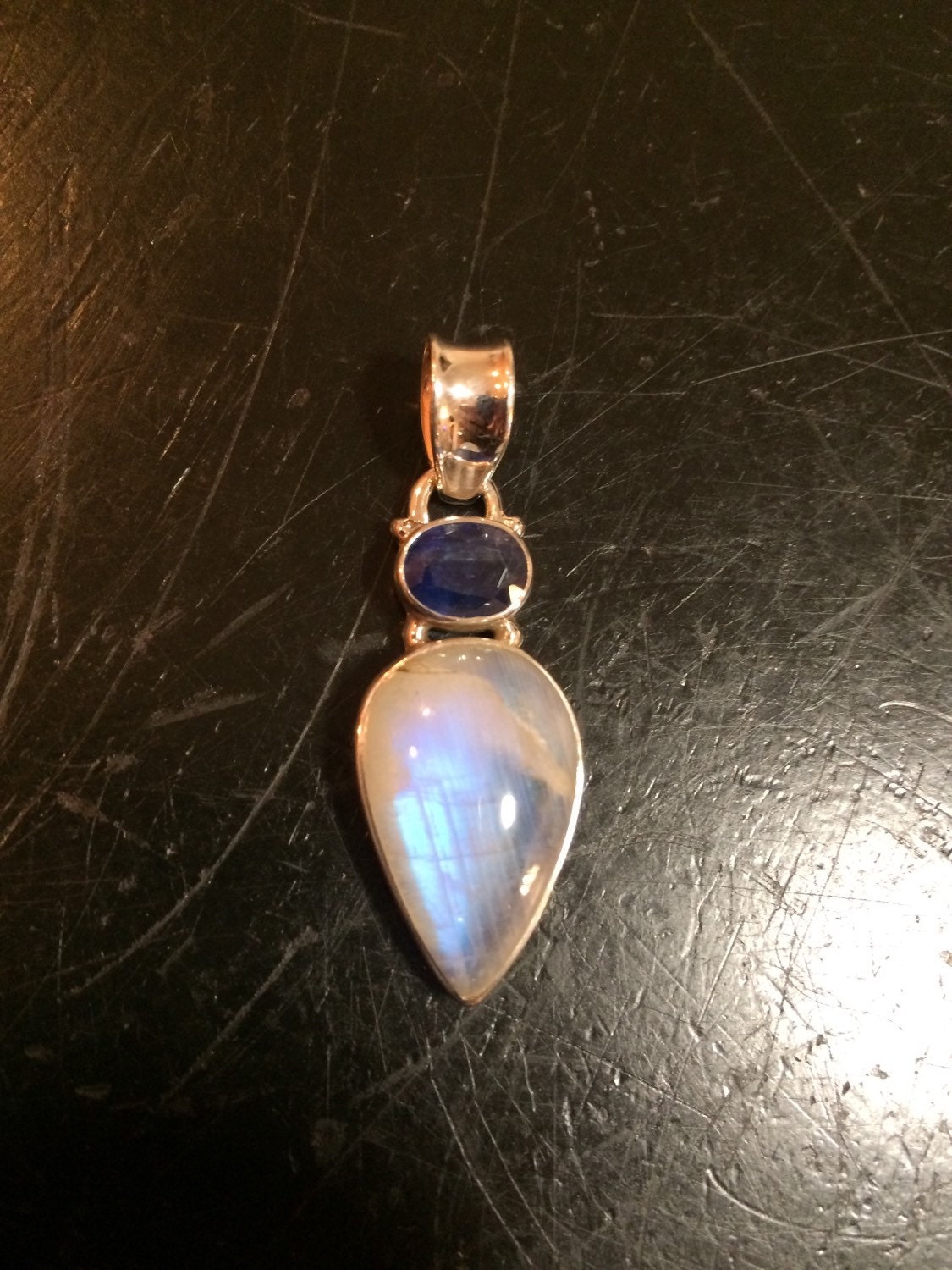 Rainbow Moonstone Pendant healing crystal necklace Rainbow