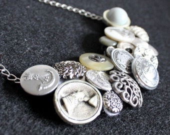 Vintage Button Necklace: 'CUSTOM MADE' (request your own one-of-a-kind personal piece)