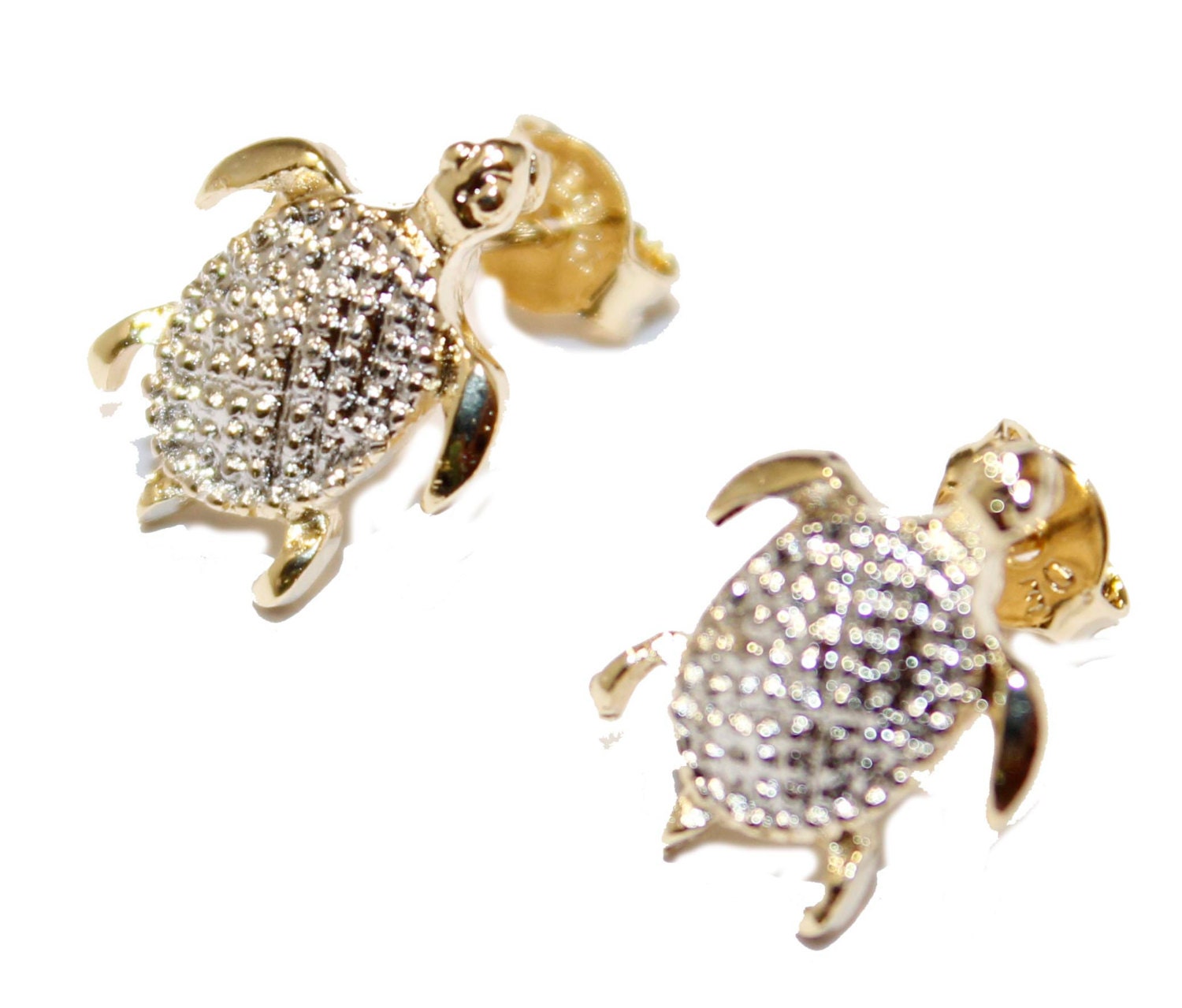 Sea Turtle Stud Earrings 18k Gold Plated Earrings Turtle