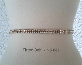 Bridal Belt, Gold Rhinestone Belt, Skinny Rhinestone Belt,Thin Bridal Sash, Bridesmaid Belt, Best Friend Bridal 112GS