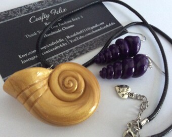 Ursula necklace The Sea Witch Set Necklace and Earrings inspired Handmade polymer clay