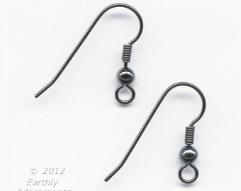 French earwire, 20mm, gunmetal finish 20 pcs b9-2190(e)