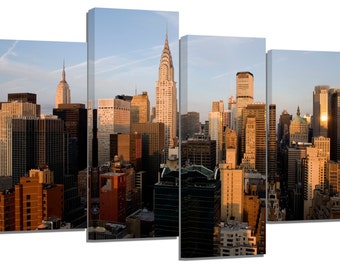 new york manhattan/evening light/set of 4 new frames/ 32"x 20"