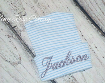 Adorable Newborn Hospital, Baby Boys hat, Baby Boggans, Beenie, personalized, Custom