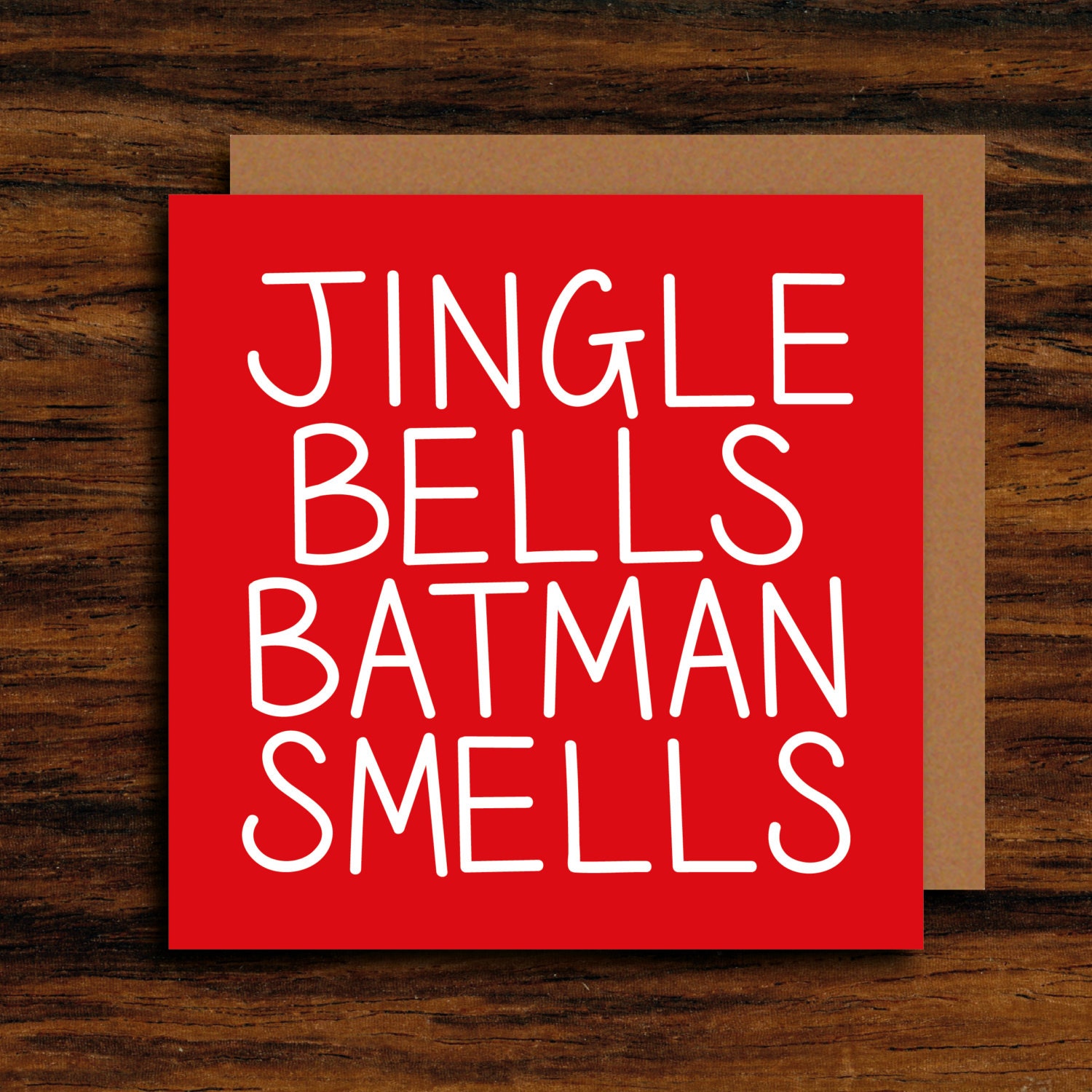 Jingle Bells Batman Smells Funny Christmas Card Rude