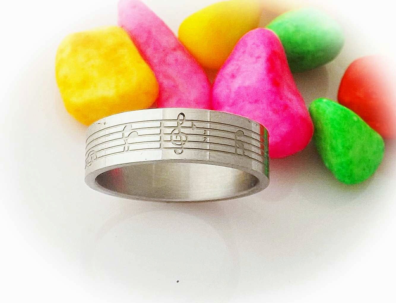 Stainless Steel Music Note Ring