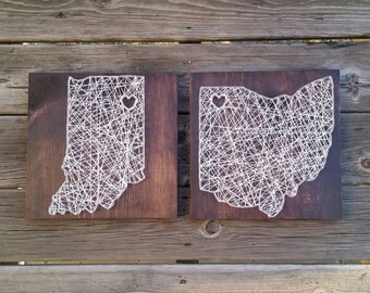 Made to Order String Art State Sign