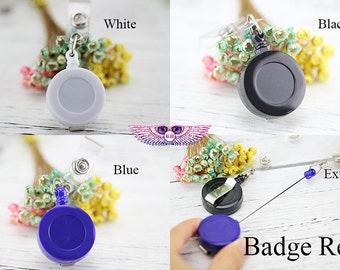 DIY Badge Reel Blank - Logo Retractable Badge Reels - Name ID Badge Clip - Badge Lanyard - Badge Holder - Swivel Spring Clip