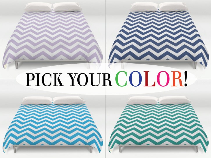 Blue Duvet Cover Chevron Duvet Cover Bedding Blue Comforter King Queen Full Twin Size Green Zig Zag