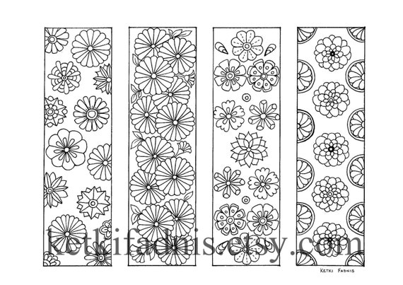 coloring bookmarks flowers pdf download bookmarks to