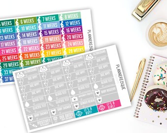 Pregnancy Planner Stickers, Pregnancy Stickers, Pregnancy Weekly Stickers, Pregnancy Doctor stickers, - MC 0017
