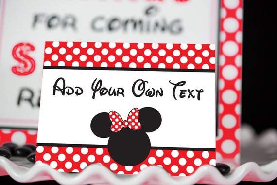 Minnie Mouse Food Labels INSTANT DOWNLOAD by PrintableStudio505