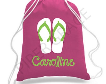 Beach Bag, Beach Accessories, Beach Gift Ideas, Canvas Beach Bag, Kids Beach Backpack, Drawstring Backpack, Childrens Backpacks