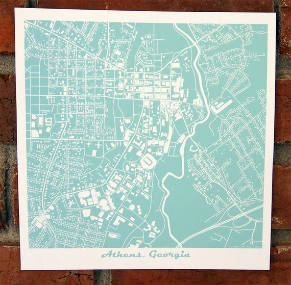 UGA Map Art Print Athens GA Map - Il 570xN.842523092 6aiv 