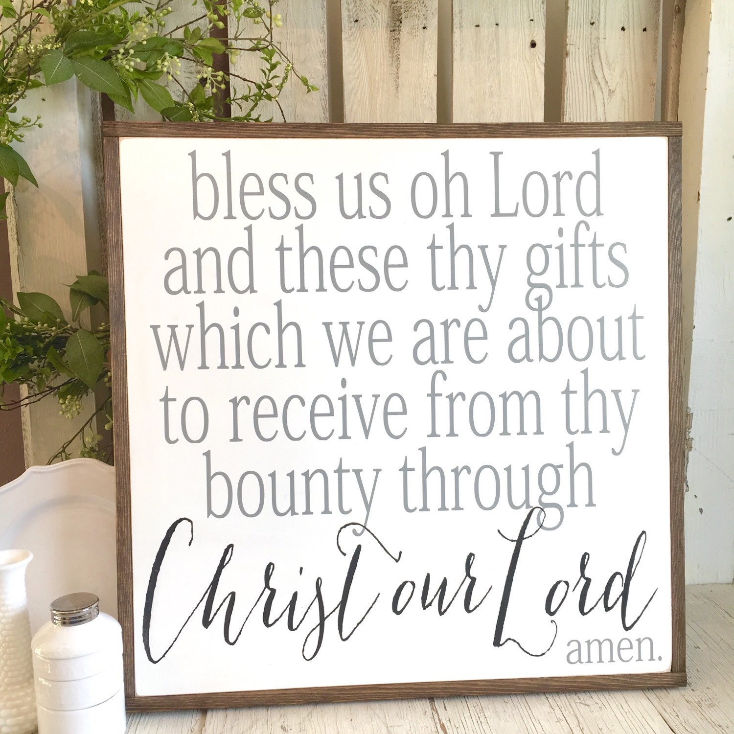 bless us oh LORD rustic wood sign large by BunkhouseandBroadway