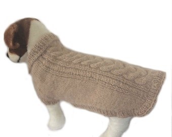 Luxurious Honeycombe Alpaca Dog clothes, small dog, Hand knitted Winter Dogs Coat, jumper sweater, Puppy clothing, Bruxellois, dog clothes