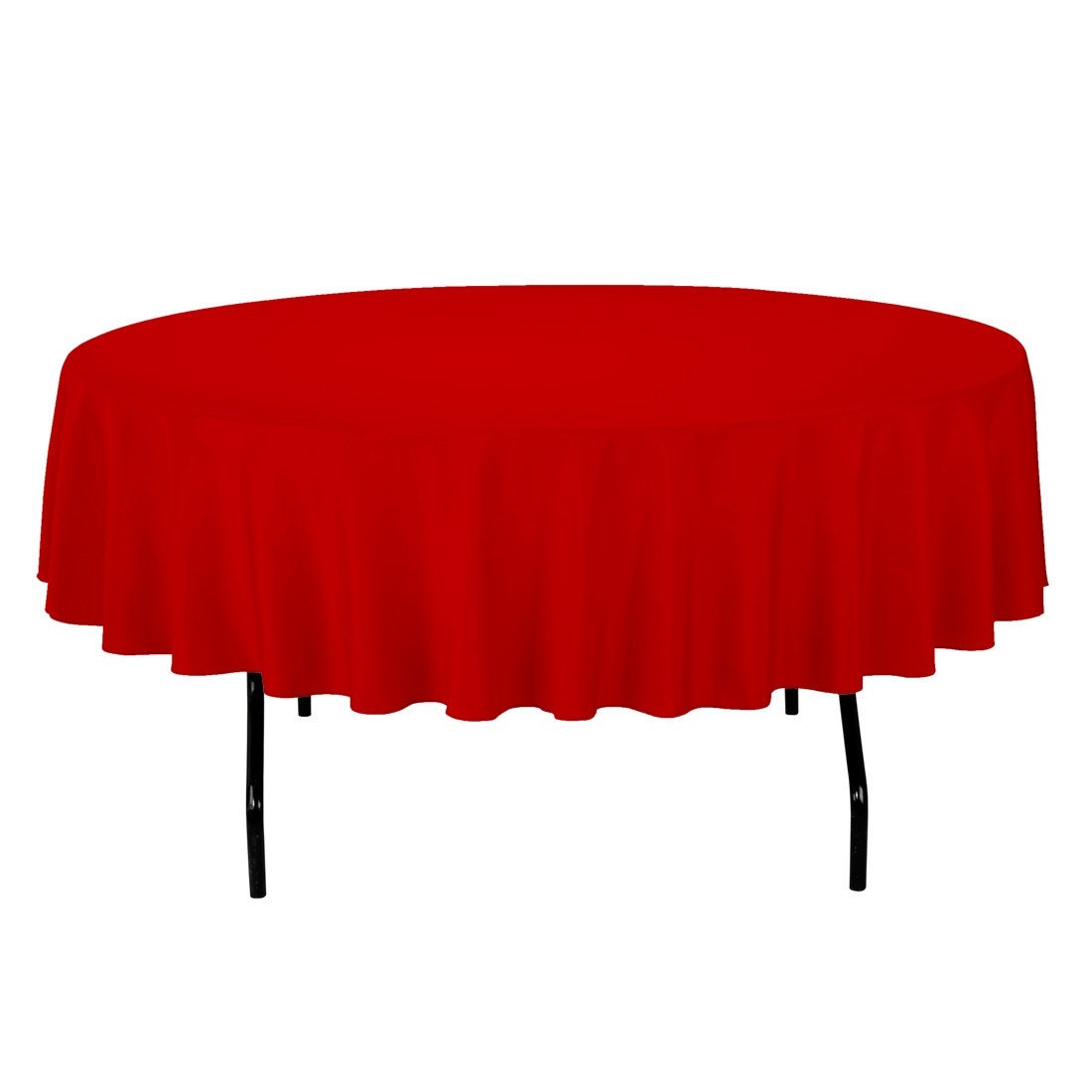 90 inch Round Red Tablecloth Polyester Wedding Tablecloth