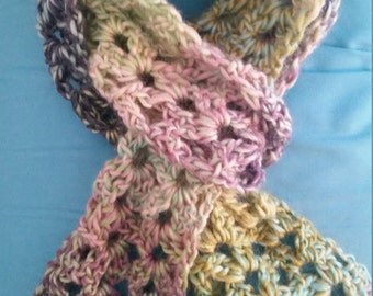 Crochet multicolor scarf