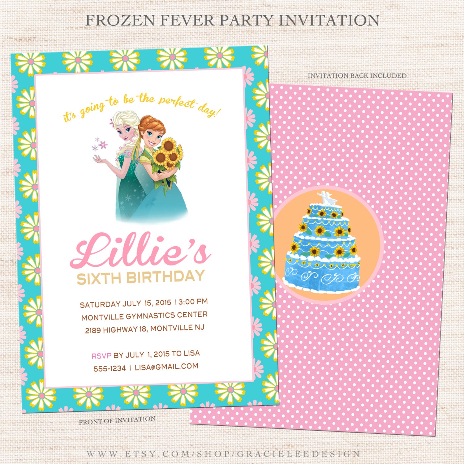 Frozen Fever Invitation Frozen Fever Party Invitation