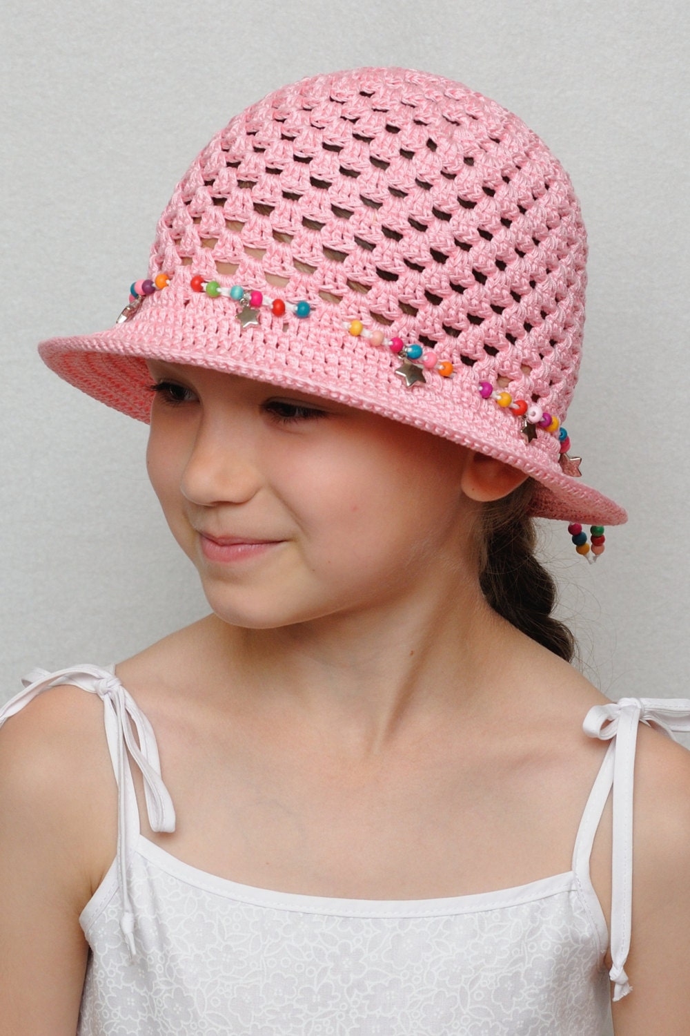 Crochet summer hat Girls sun hat Girls summer hat by MeetBestKnit