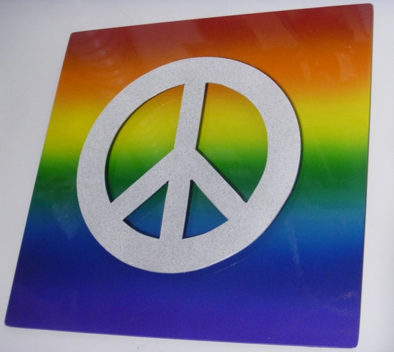 Download Rainbow Gay Pride Peace Metal Sign rainbow peace by 81MetalArt