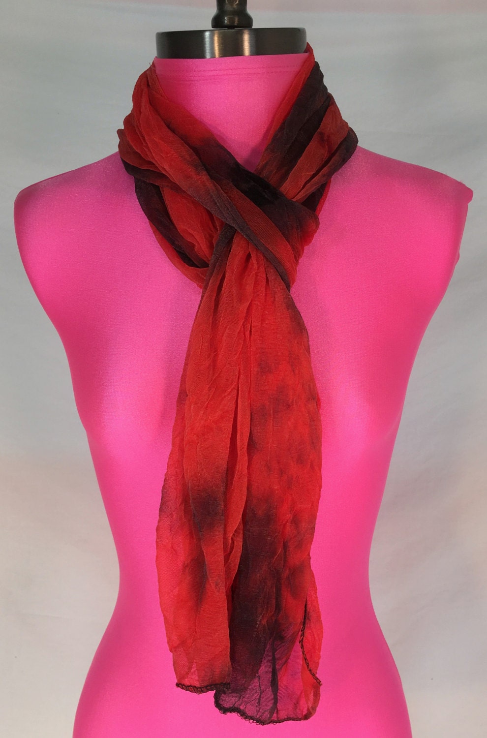 Womens Red and Black Scarf -Free Shipping! Long Scarf. Women Fashion ...