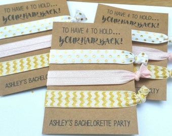 Bachelorette Party Favors, Hair Tie Favors, Bachelorette Favor, Bridesmaid Favor- To Have and To Hold- Knot Hair Tie Favor,You Choose Colors