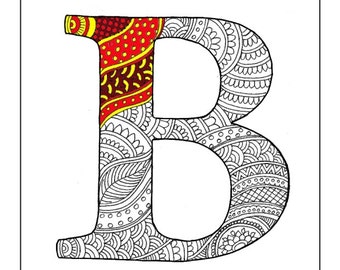 letter 'J' coloring page printable by DifferentStrokesArts on Etsy