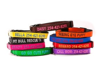 Custom Personalized Embroidered Nylon Dog Collar