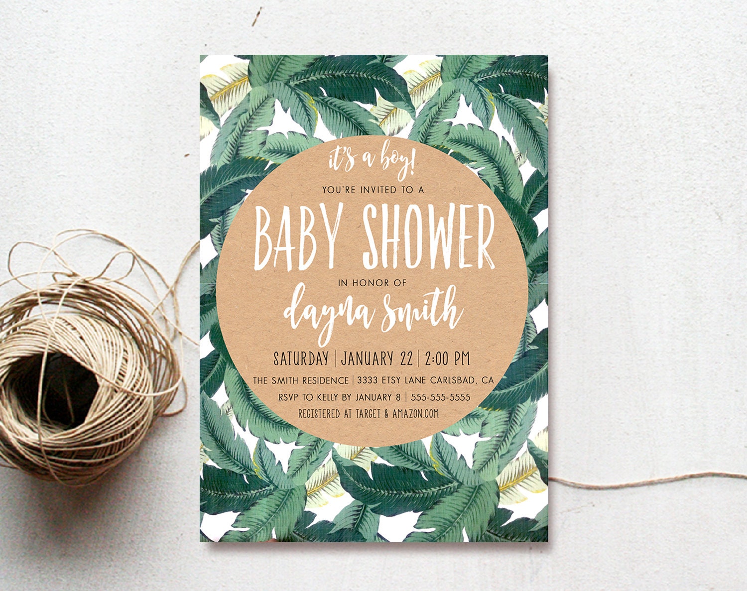 Tropical Baby Shower Invitations 8