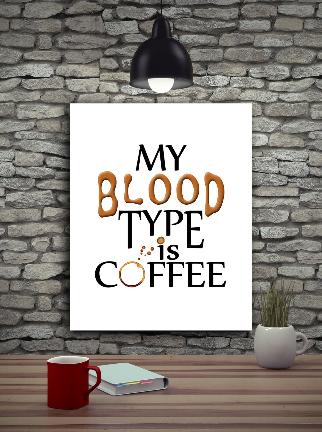 Printable Wall Art Calligraphy Coffee