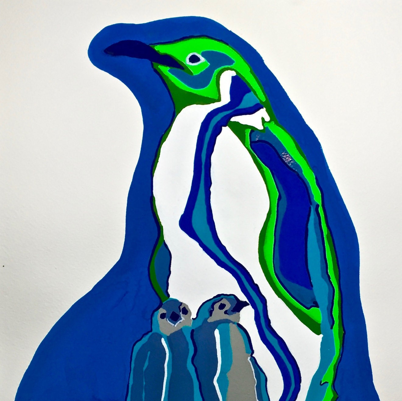 Penguin Art Print Penguin Art Modern Penguin By Bleuwolfpaintings