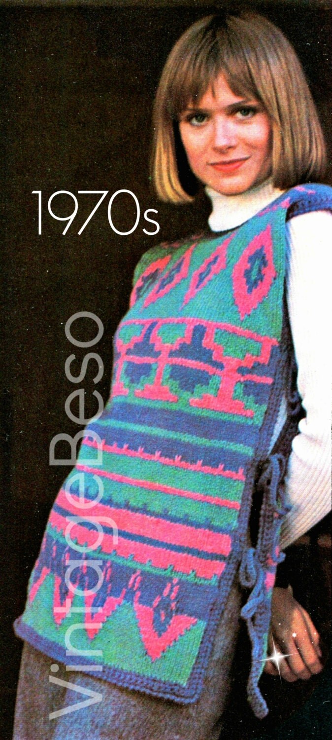 Tabard KNITTING Pattern has a Peruvian Inspired by VintageBeso