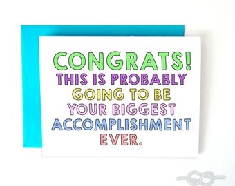 Funny Graduation Card Graduation Card Funny by KnottyCards on Etsy