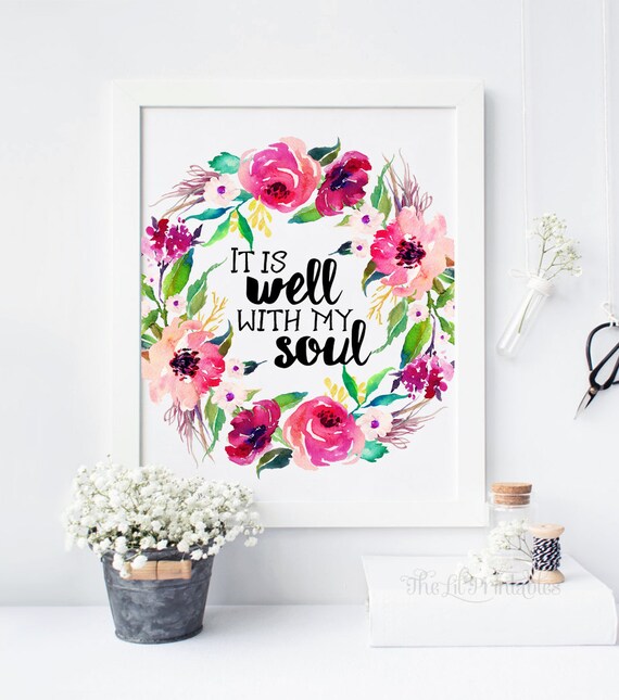 It is Well with My Soul Floral Printable Bible Verse