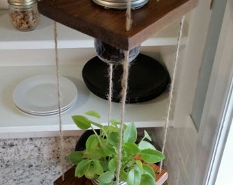 Hanging Wood Mason Jar Planter (Mason Jars Included)