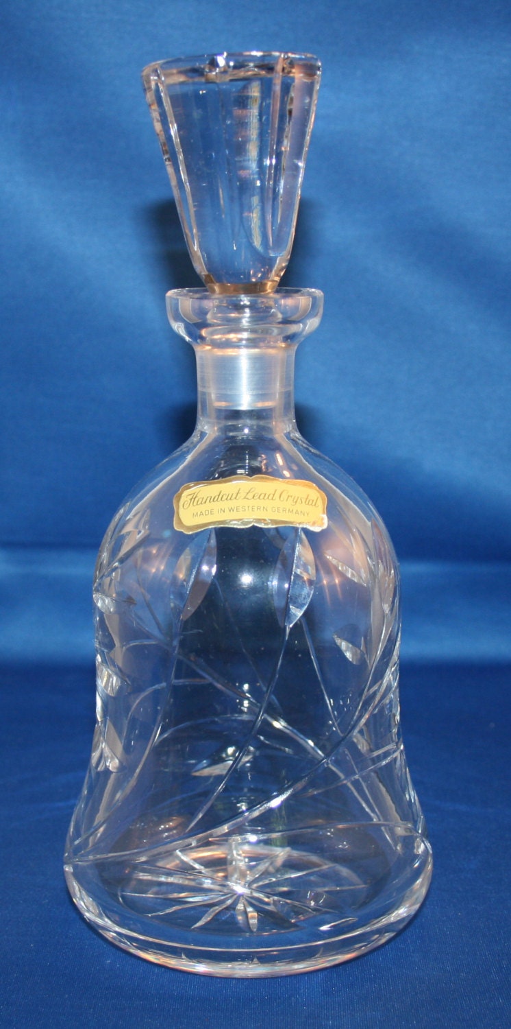 Vintage Crystal Liquor Brandy Decanter Whiskey Scotch Made in Western