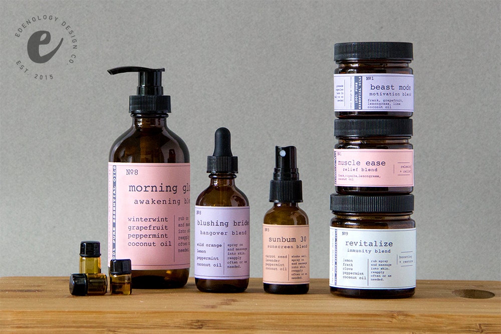 Custom Essential Oil Labels for Roller by EdenologyDesignCo