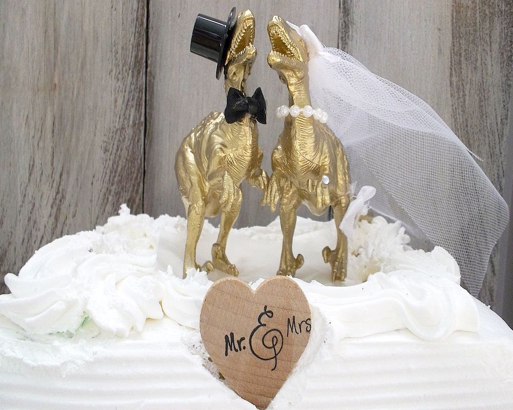 Dinosaur Wedding Cake Topper Gold Dinosaur Animal Cake Dinosaur Wedding Cake Topper Gold Dinosaur Animal Cake