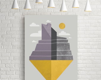 Art prints, illustration art, geometric print, wall art prints, illustration, affiche, retro art print, illustration print, Grand Canyon